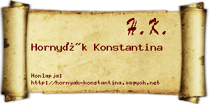 Hornyák Konstantina névjegykártya